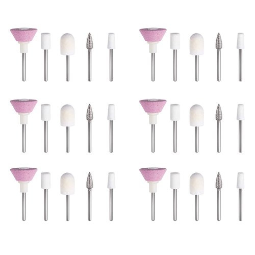 PAGOW 30 Pieces Nail File Replacement Head Refills for Finishing Salon Electronic Manicure Set