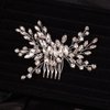Teyglen Simple Full Rhinestones Bride Wedding Hair Comb Hair Pieces for Bride Bridal Crystal Side Hair Comb Hair Accessories for Women Girls (Silver)