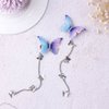 Leadigol 4 Pair Tassel Butterfly Hair Clips,Yarn Butterfly Hairpins Elegant Metal Tassel Long Hair Clips for Women