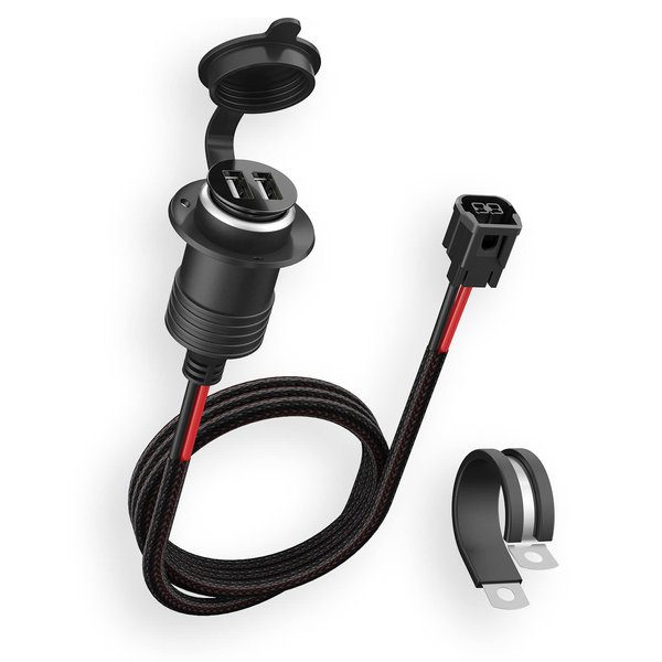 Foruly Motorcycle USB Charger, Dual USB Port Water Proof Motorcycle Phone Charger for Honda CRF300L CRF250L 2017-2022, USB Motorcycle Charger for Phone, Tablet, GPS