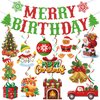 Christmas Birthday Banner Christmas Birthday Decorations Merry Birthday Banner for Christmas Birthday Party Decorations Happy Birthday Christmas Decorations