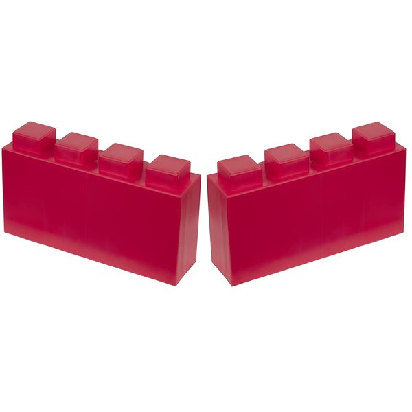 EverBlock 12' x 3' Line Half Plastic Modular Block Bulk Pack | Giant Building Blocks | Easy to Connect & Reuse | Indoor & Outdoor Use | Build Displays & Structures | Red