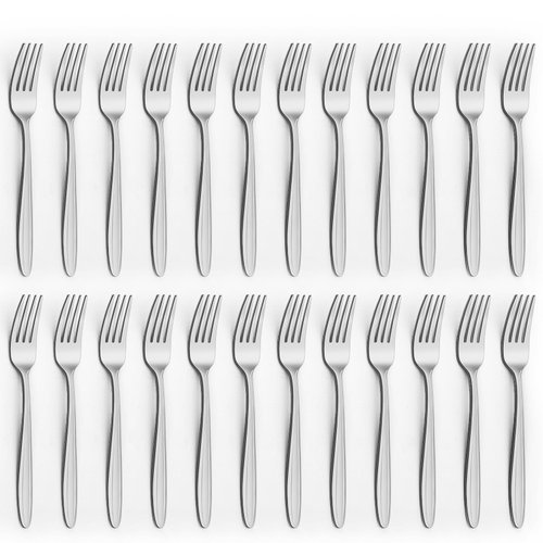 24 Pieces Forks Set (7.8”), Unokit Forks Silverware Set, Stainless Steel Dinner Forks, Table Forks, Metal Forks, Fork Set of 24 for Home/Kitchen & Restaurant,Mirror Polished, Dishwasher Safe