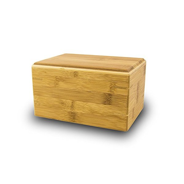 OneWorld Memorials Bamboo Box Bamboo Memorial Urn for Cats and Dogs - Medium - Holds Up to 85 Cubic Inches of Ashes - Natural Brown Pet Cremation Urn for Ashes