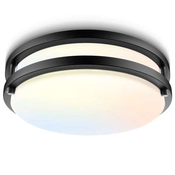 Bilrect Flush Mount Ceiling Light, 10 inch Ceiling Light Fixture Dimmable,18W [160W Equiv] 1600lm, 3000K/4000K/5000K Bedroom Ceiling Lights for Kitchen, Hallway, Bathroom, Offices, ETL Listed