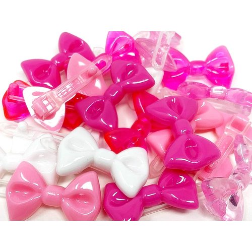 Tara Girls Self Hinge Plastic Bow Hair Barrettes Selection Pack Of 2 (BR29)
