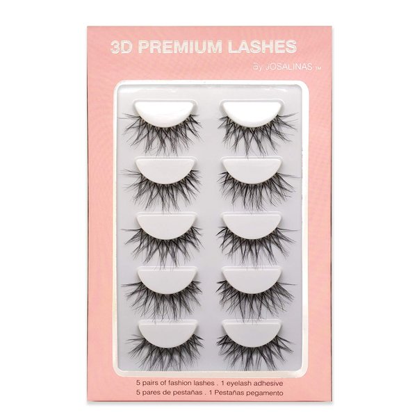 JOSALINAS Crisscross Wispy False Eyelashes Extensions 5 Pairs Glamour Fake Mink Lashes, Winter