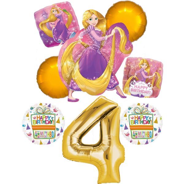 Tangled Rapunzel Princess 4th BIRTHDAY PARTY Balloon decorations supplies