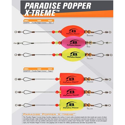 Bomber Salt Water Paradise Popper Xtreme Jigs, Oval Yellow