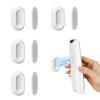 XYOFUN Magnetic Remote Control Holder Wall Mount - 4 Pcs No Drill Self-Adhesive Organizer for Air Conditioner & TV Remotes, Storage Caddy for Televisions Backside - White