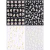 3D Embossed Spring Flower Nail Art Stickers Decals 4 Sheets 5D Self-Adhesive Pegatinas Uñas Pink Cherry Blossoms Floral Nail Supplies Nail Art Design Decoration Accessories