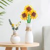 MEIEST Building Blocks Flower Bouquet Plant kit,Creative Artificial Flowers Botanical Collection Construction Building Bricks Toy,Eternal Flowers Home Decor (3 Packs Sunflower)