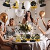 2025 New Year Party Centerpieces Decorations 10pcs New Year Eva Party Supplies,Hello 2025 Theme Table Toppers Black and Gold 2025 New Years Eve Party Supplies (New Years)
