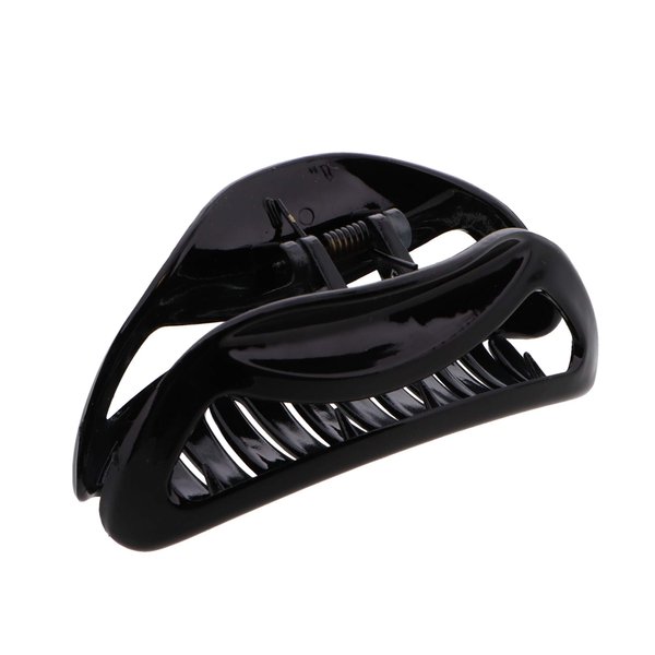 3.5 Inch Cutout Acrylic Jaw Clip Hair Claw Clip For Women - Panther Black