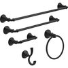 DELTA FAUCET 76446-BL Ashlyn Wall Mount Round Closed Towel Ring Bath Hardware Accessory in Matte Black