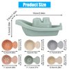 Stackable Bath Boats with Bathing Spoons, 11Pcs Floating Bathtub Toy Mold Free Bath Toys for Toddlers Baby Kids Preschool Boys Girls Shower Gifts