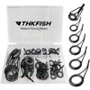 THKFISH Rod Repair Kit Rod Tip Repair Kit Ceramics Tips Stainless Steel Carbon Spinning Rod Guides Fishing Rod Repair Kit Black 35pcs