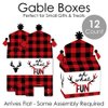 Big Dot of Happiness Prancing Plaid - Treat Box Party Favors - Reindeer Holiday and Christmas Party Goodie Gable Boxes - Set of 12