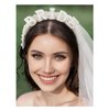 SWEETV Bride Headband with veil Bride to Be Headband Bachelorette Party Decorations Handmade Rhinestone Wedding Headband for Bridal Pearl Hair Accessories for Women Girls