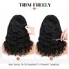 WIGER Natural Wavy Human Hair Wigs with Bangs Black Loose Wave Wigs for Black Women None Lace Front Wigs Brazilian Virgin Human Hair Glueless Loose Curly Wig for Daily (16 Inches)