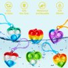 JOYIN Heart Pop Fidget Keychain Pop It Fidget Toys Bulk 30 Pack Party Favors for Kids 4-8,8-12 Years, Goodie Bag Stuffers Mini Pop Keychain for Classroom Prizes Birthday Sensory Toys Gifts