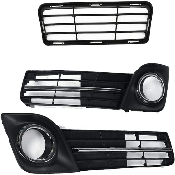 WFLNHB 3 Pack Front Bumper Fog Light Cover Grilles 5311206210 5212806290 5212706290 Replacement for 2012-2014 Toyota Camry SE Fog Lamp Cover Bezel Set