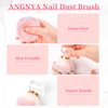 ANGNYA Nail Dust Brush for Acrylic Nails, Pink Rose Soft Brush Nail Art Dust Powder Remover Makeup Brushes Manicure Brush Clean Up Tools Nail Art Brush