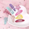 60 Pcs Non-Slip Snap Hair Clips with 60 Pcs Elastic Hair Bands Candy Color Metal Barrettes Star Butterfly Heart Hairpin for Kids Girls and Women Hair Accessories