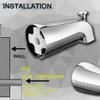 SIIKEYE Bathtub Tub Faucet Spout with Diverter for Slip-FIT Copper Pipe Connections, Chrome