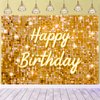 Gold Flash Square Wall Backdrop for Photography Golden Happy Birthday Glitter Sequin Shimmer Background Sweet 16 Girls Woman 20th 30th 40th Birthday Party Decorations Banner (Gold, 8X6FT(94X70inch))