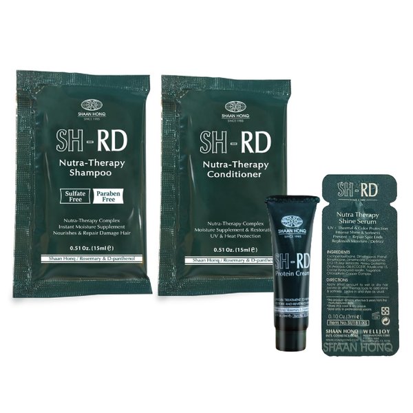 SH-RD Gentle Nourish Kit for Travel & Trial | Sulfate-Free Shampoo, Conditioner, Protein Cream, Shine Serum | Daily Hair Care Routine Set in Hotel Size