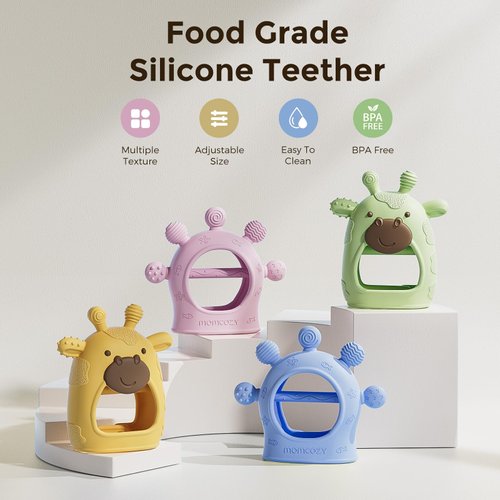 Momcozy Baby Teether Toys | Baby Teething Toys | Baby Teething Relief | Food Grade Silicone Teether Baby Toys | Baby Teether 0-6 Months | Teething Toy 6-12 Months | Baby Essential | Green