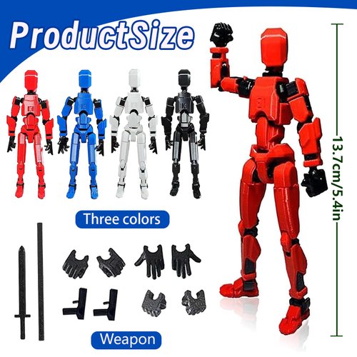 oyeftp (Assembly Completed) Titan13 Action Figure,4PCS Action Figures,Titan13 Action Figure 3D Printed Robot Multi-Jointed Movable,Desktop Decorations for Game Lovers,Gifts for Kid