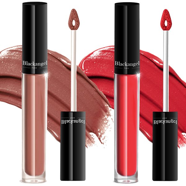 blackangel Super Stay Matte Liquid Lipstick, Red wine+Brown Romance, Waterproof and Transferproof Lipstick for Women, Highly Pigmented Color (#921+#811)