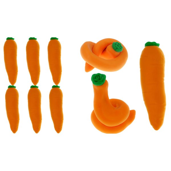 JA-RU Squishy Carrot Fidget Toy (6 Carrot Toys) Super Stretchy Jumbo Mochi Carrot Squishies for Kids & Adults. Stress & Anxiety Relief Therapy Autism Sensory Toys. Bulk Food Party Favors. 3342-6p