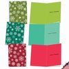 The Best Card Company - 10 Merry Christmas Cards Bulk - Festive Holiday Patterns, Boxed Card Assortment (4 x 5.12 Inch) - Flake Out M5018