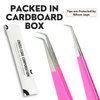 My Lash Tools Eyelash Extension Curved Degree Tweezers for Isolation Lash Extensions 14cm, Best for Individual Isolation & Classic Lashes Japanese Stainless Steel Eyelash Twisers (Double Pink Color)
