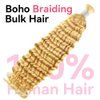 Human Braiding Hair Deep Wave Bulk Human Hair for Braiding 613 Blonde No Weft Deep Wave Human Bulk Hair Unprocessed Brazilian Virgin Human Hair Extensions Human Braiding Hair for Boho Braids 20 Inch