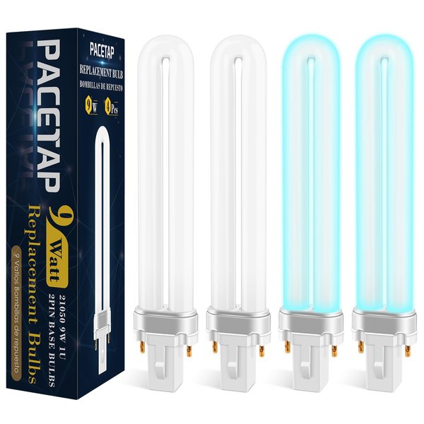 PACETAP 9W Bulbs 21050 Replacement for DynaTrap Models DT3009, DT3019 and DT3039, U Shape Replacement Bulbs Light for DynaTrap (4 Pack)