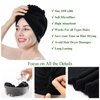 COGANA 2Pack Microfiber Hair Towels, Hair Towel Wrap for Women, Hair Drying Towel with Button, Hair Wrap Towel for Curly Hair, Hair Turban for Wet Hair(10Wx28L, Black)