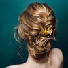 PAGOW 4pcs Elegant Tassel Butterfly Hairpin alligator clip- Antique Side Clip Will Move Wedding Party Metal Long Hair Adornment for Women Girl Bridal Bridesmaid (Gold and Silver,4PCS)
