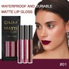 KARNAR 3Pcs Dark Red Purple Matte Lipstick Lip Set, Lip Stain,Lipstick Sets for Women Lippies Lip Matte Makeup Lip gloss Beauty Cosmetics Kit (SET01)
