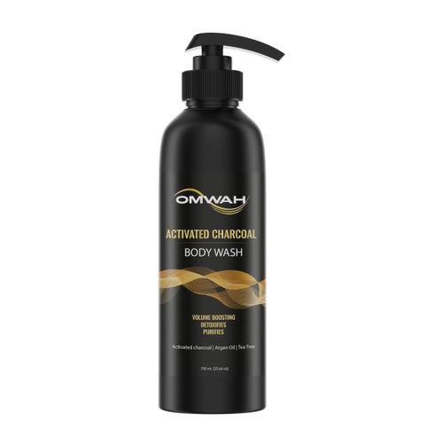 OMWAH - Body Wash Infused with Activated Charcoal, Argan Oil, and Tea Tree (23.66 oz)