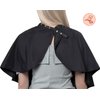 PERFEHAIR Short Makeup Comb Out Cape, Make Up Salon Artist Hair Styling Cutting Barber Cape Apron Bib for Clients-Black