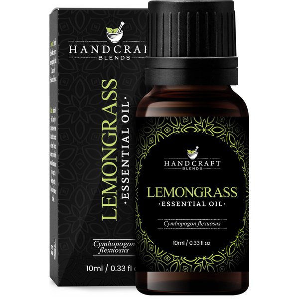 Handcraft Blends Lemongrass Essential Oil - 100% Pure and Natural - Premium Grade Essential Oil for Diffuser and Aromatherapy - 0.33 Fl Oz