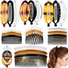 24 Pieces Banana Hair Clips Hair Comb Clips Classic Banana Clips Plastic Twist Hair Side Combs Accessories with 11/16/23/24 Teeth Ponytail Banana Hair Clips for Women Girls
