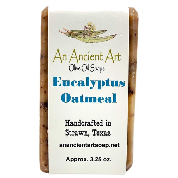 An Ancient Art’s Bar Soap - All Natural Soap Handmade with Olive Oil, Palm Oil, and Coconut Oil (Eucalyptus Oatmeal)