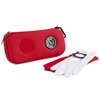 Stripebird - Golf Performance Gloves Holder Case (Major Red) - Protect and Keep Golf Gloves Dry - Moisture Free Storage Design - Includes Golf Bag Clip for Golfers