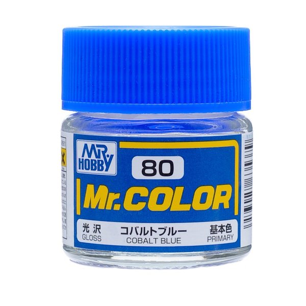 GSI Creos - C80 Semi Gloss Cobalt Blue (10ml), Mr. Hobby Mr. Color Acrylic Paint