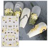 JMEOWIO 3D Embossed Flower Sunflower Nail Art Stickers Decals Self-Adhesive Pegatinas Uñas 5D Floral Daisy Nail Supplies Nail Art Design Spring Summer Decoration Accessories 4 Sheets